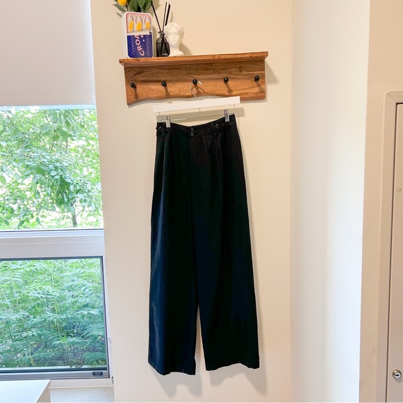 Madewell NWT The Harlow Wide-Leg Pant in Drapey Twill Cotton Linen Blend sz 0 - Picture 2 of 8